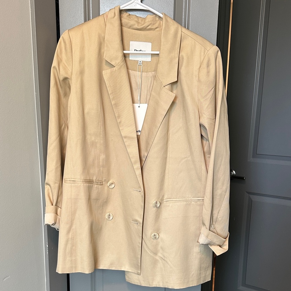NWT Darling Tan Double-Breasted Blazer